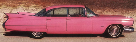 It takes a real man to bring in a lady in a pink Cadillac.